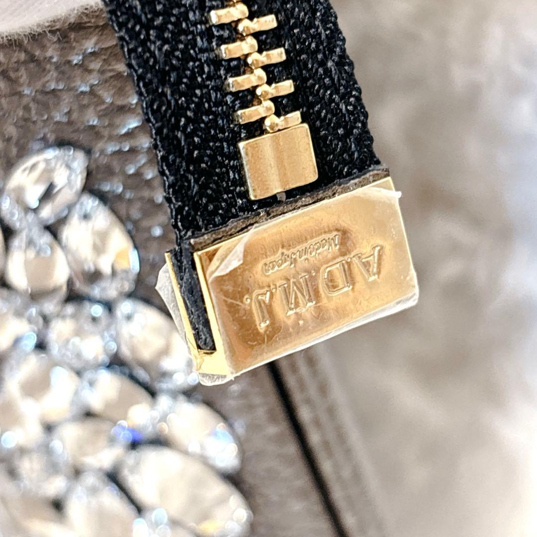 ✨未使用・定価7万✨ ADMJ ウォレットショルダー スワロフスキー ガンメタル