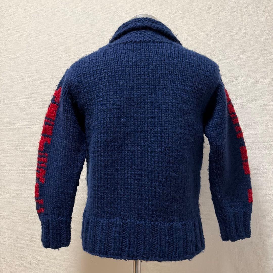 ヒステリックグラマー　カウチンニット　ニットジャケット　ブルー　ジップアップ