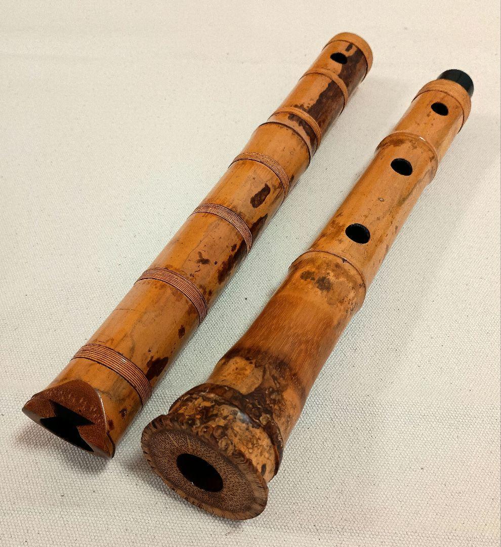 美模様の老竹名管！最高級三印管☆鳳月銘の二尺管尺八！