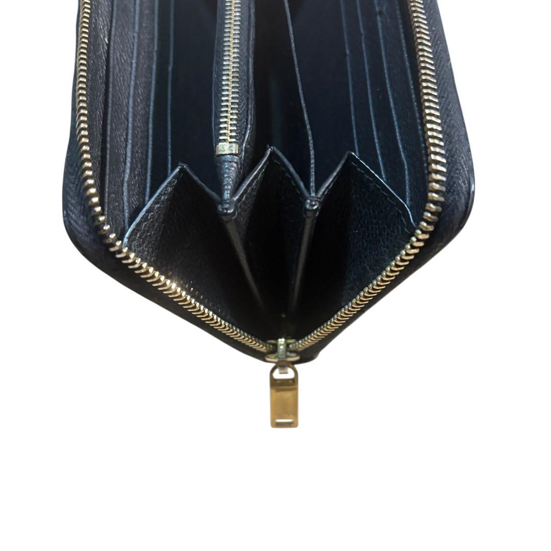 サンローラン 長財布 ラウンドファスナー カサンドラ YSL金具 黒