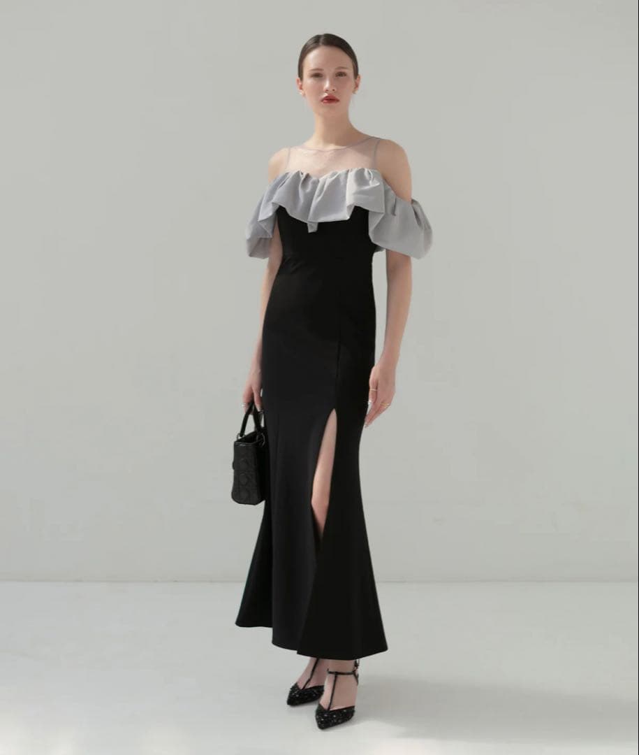 【LEJA LUXE】2WAYストーンペプラムビスチェマーメイドドレス