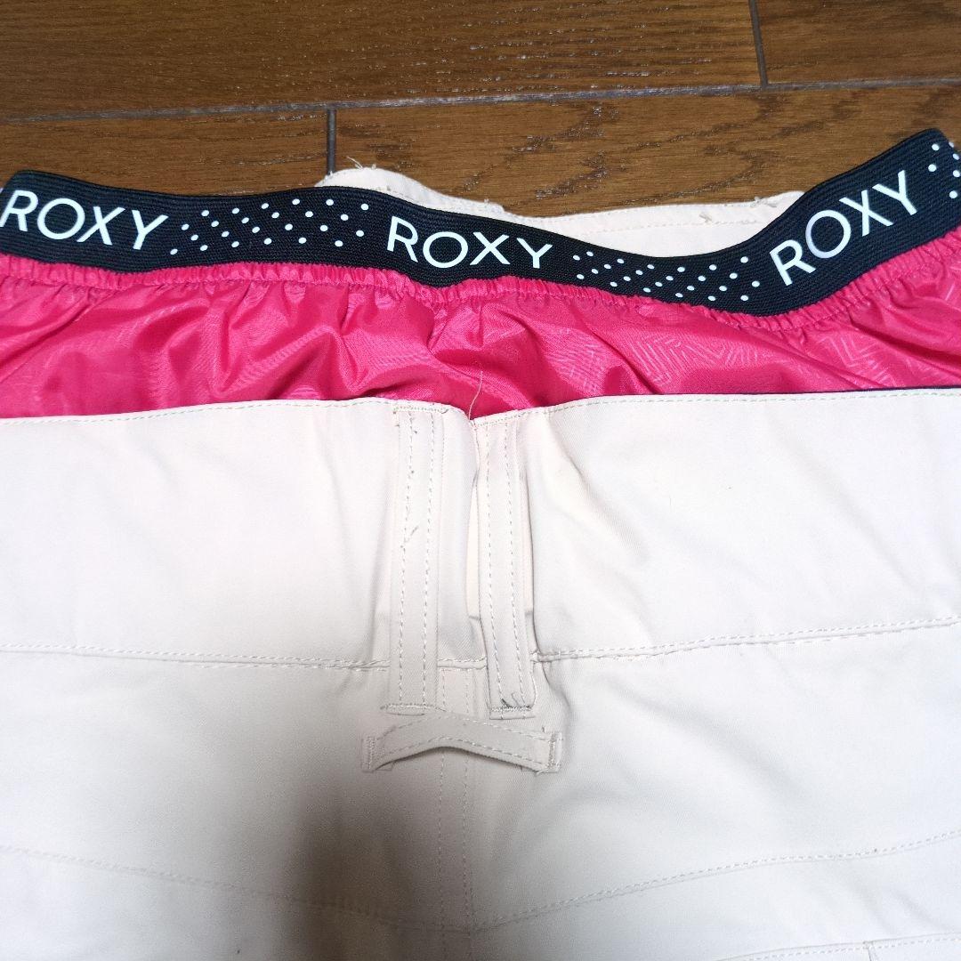 ROXY　スノボウェア　上下セット　Ｍ　総柄　ロゴ　ベージュ