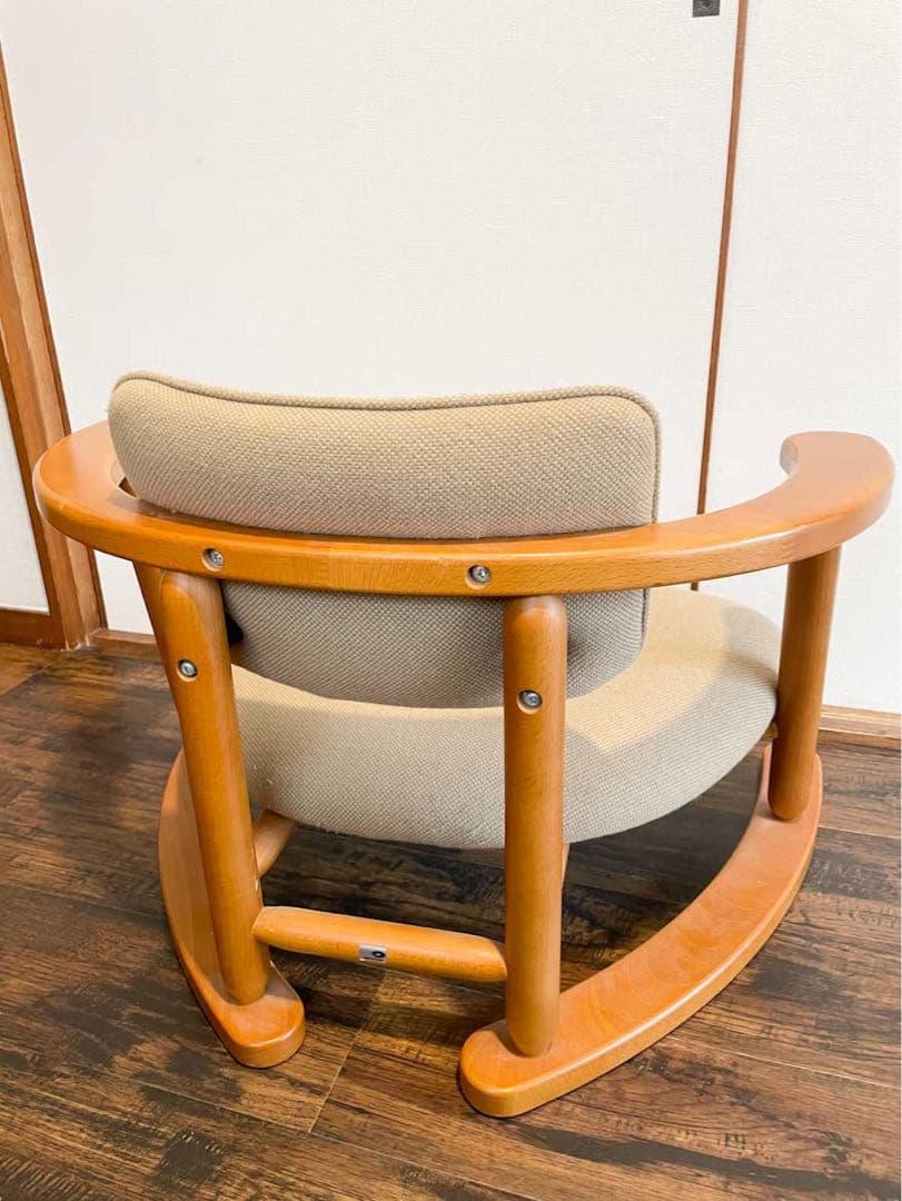 無限工房◾️かに座椅子 ローチェア 福竹産業 木製家具 リラックスチェア