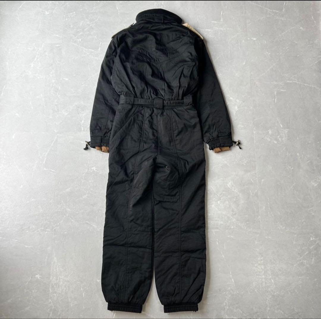 80s MONCLER 黒 ジャンプスーツ ウィンタースポーツ用