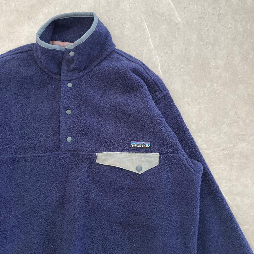 90s Patagonia スナップT Mサイズ ネイビー アメリカ製