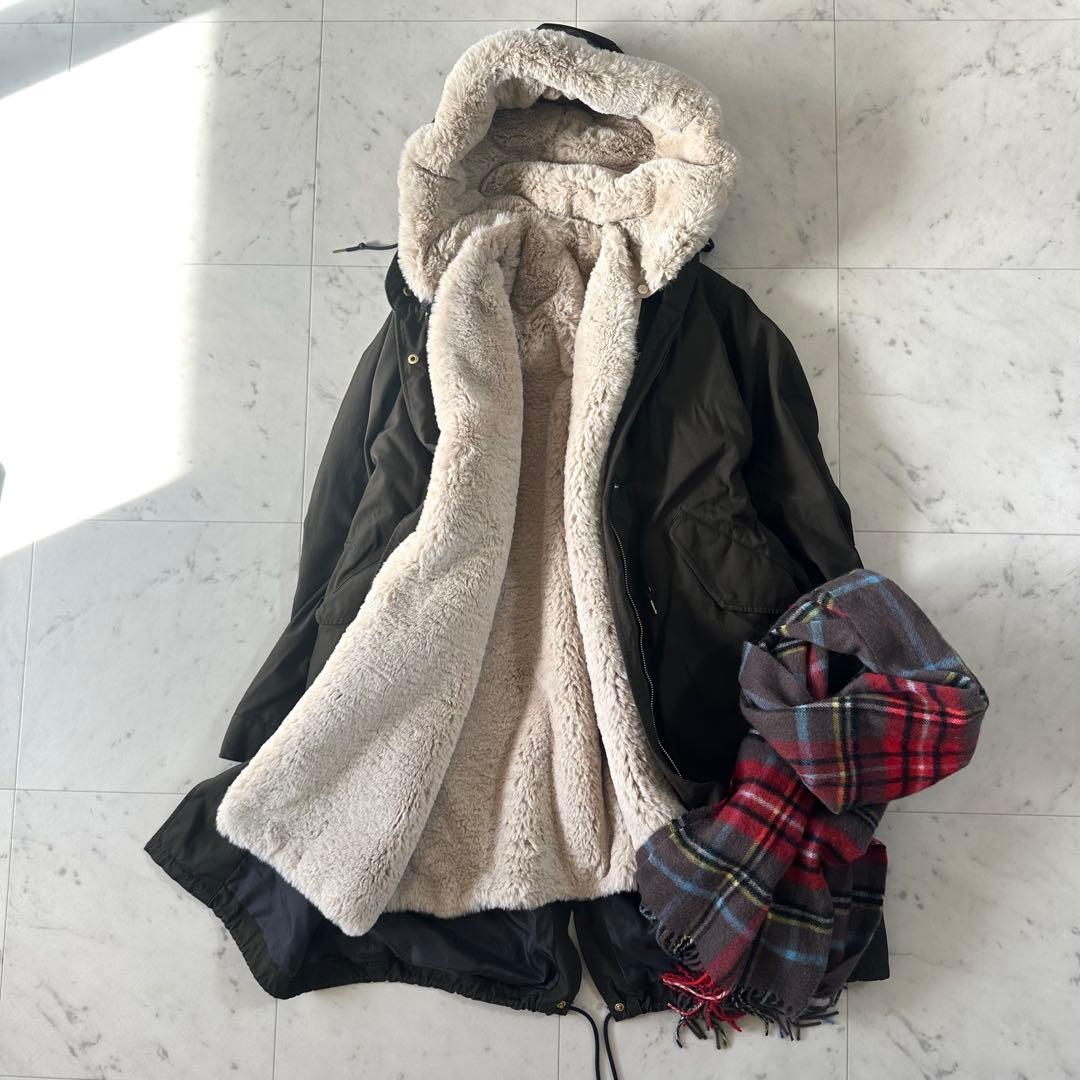 極美品＊定価4.7万 イエナ 3wayファーベストライナー付モッズコート カーキ