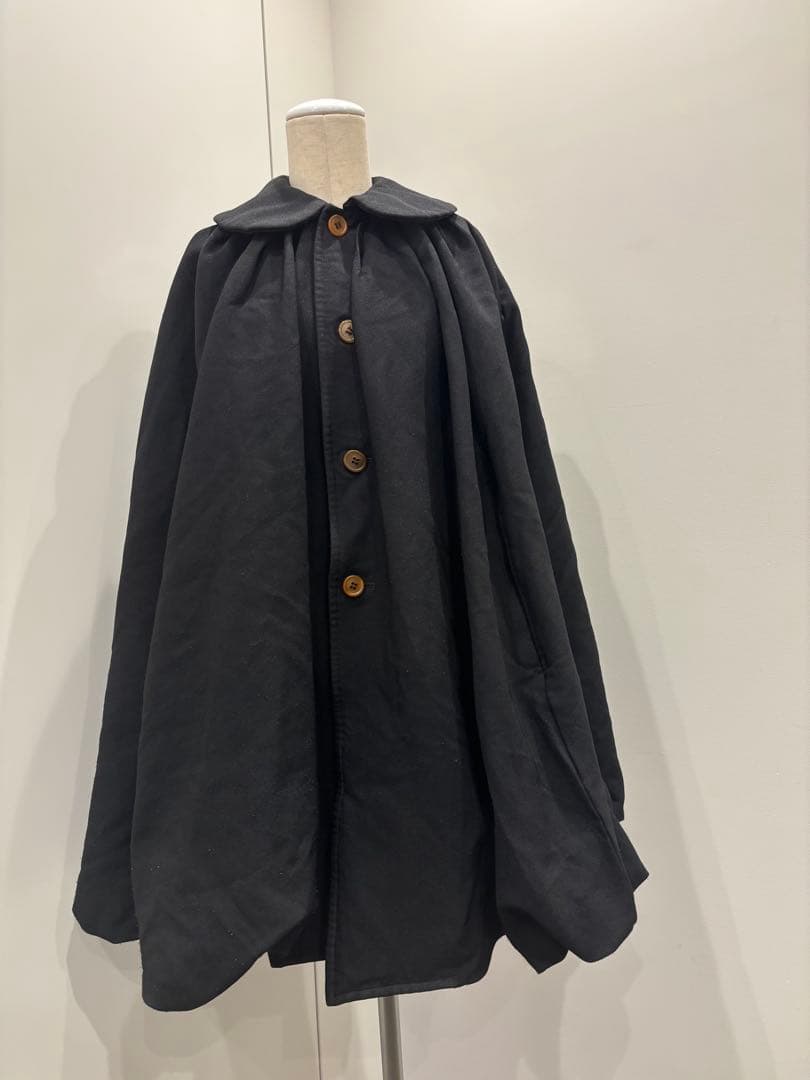 20AW コムデギャルソン　ポリエステル縮絨　ケープコート　ノワールケイニノミヤ