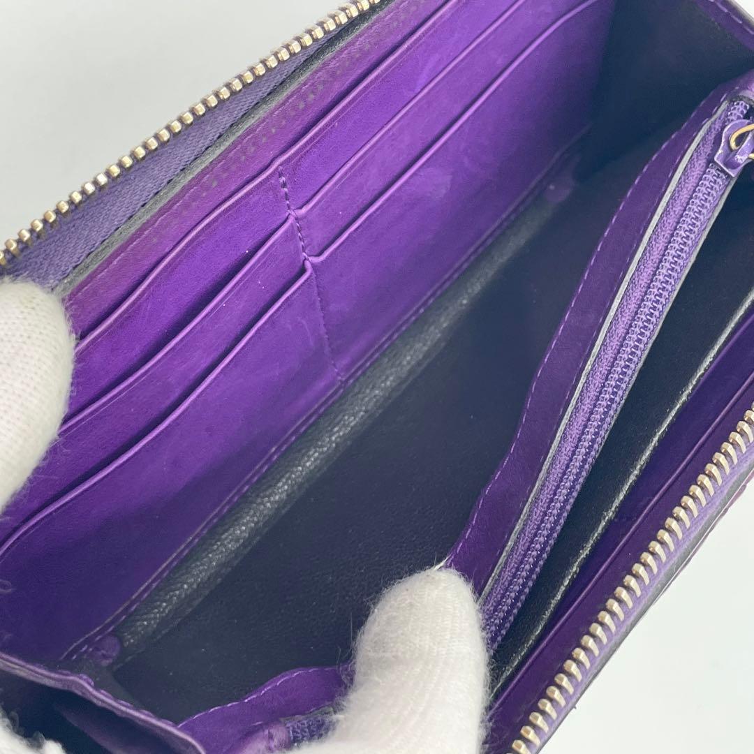 【美品・希少色】グッチ GUCCI ウーブンウェブ ジップ ウォレット 長財布