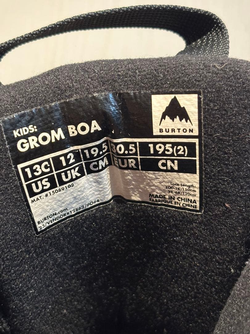 美品 BURTON バートン GROM BOA グロム スノボ ブーツ キッズ