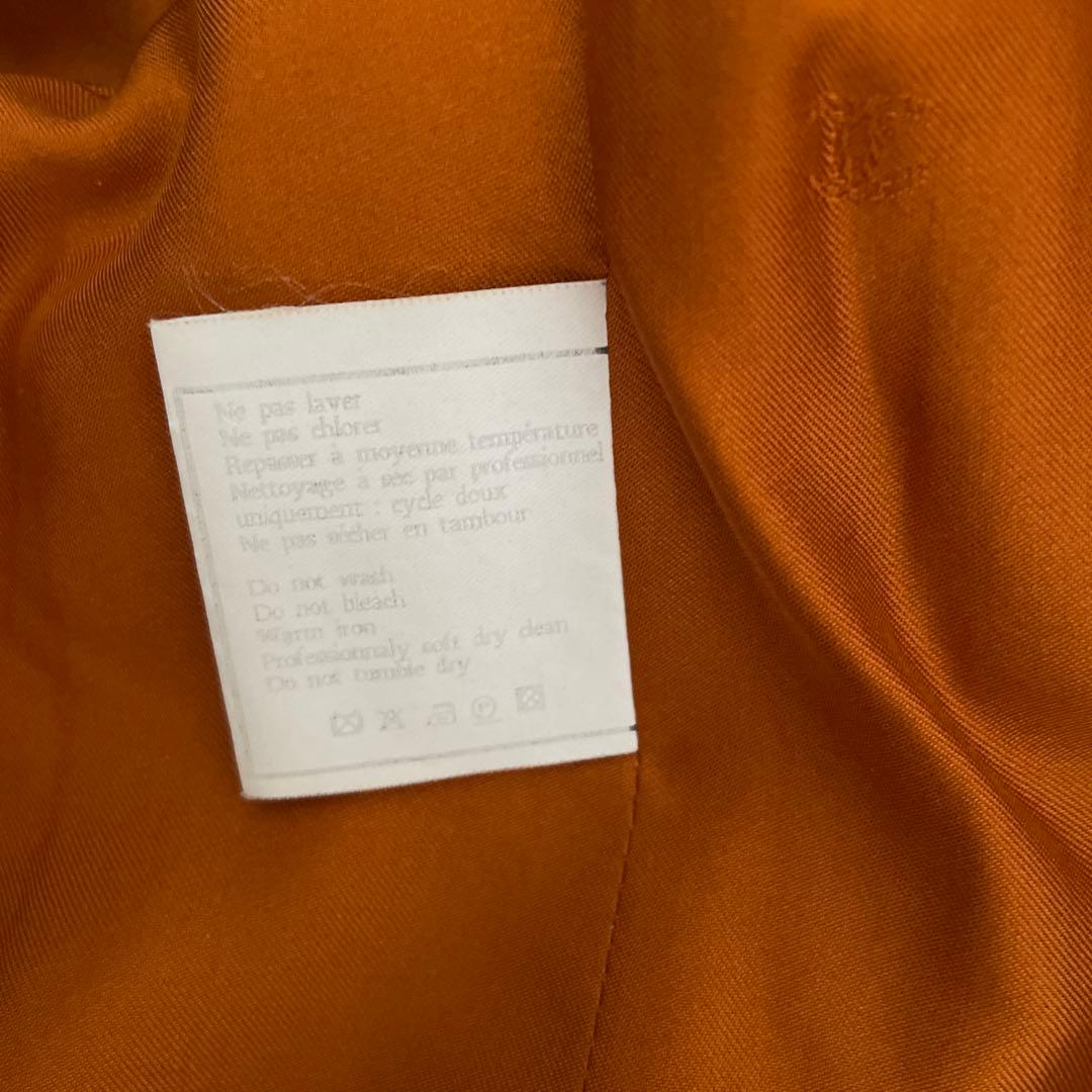 シャネル　オレンジ ツイード テーラードジャケット