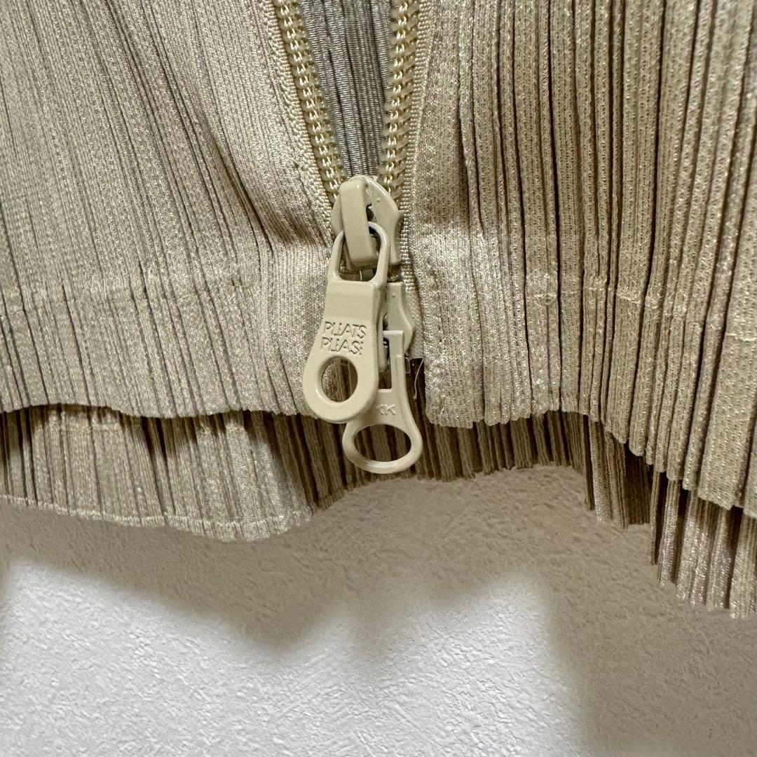 極美品✨PLEATS PLEASE プリーツ　パーカー　ロング丈　ベージュ