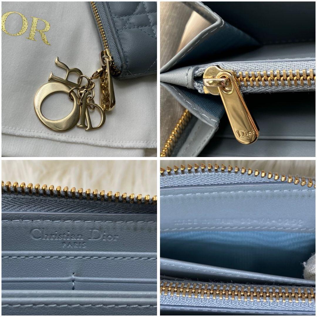 クリスチャンディオール レディ ディオール カナージュ 長財布 ラムレザー