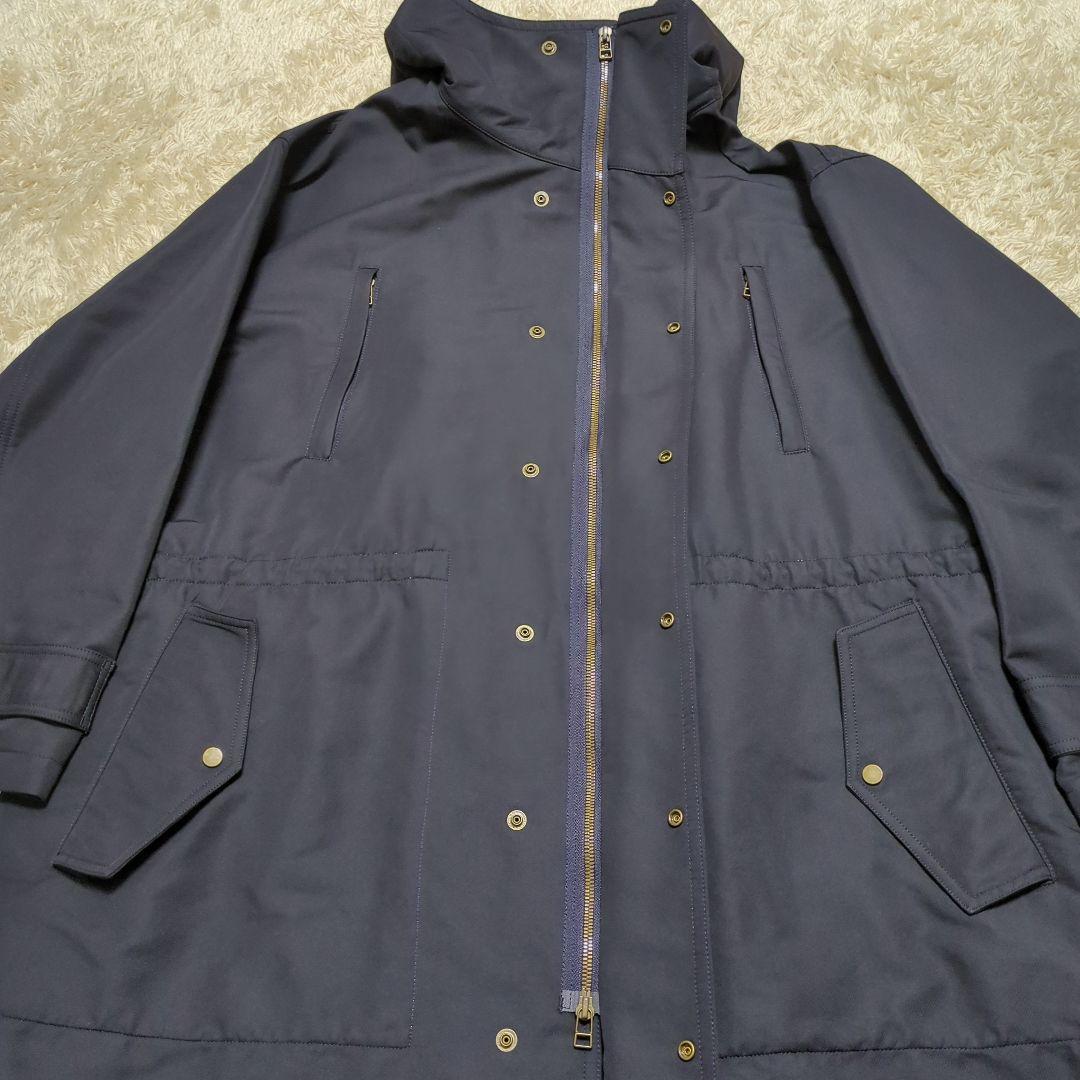 【美品】ハーヴェルスタジオ モッズコート ネイビー レディース 38