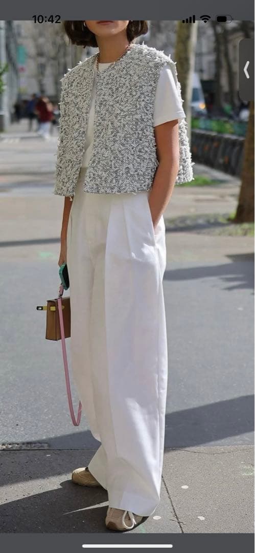 未使用☆gypsohilaジプソフィアスタイリッシュチノパンツホワイト34