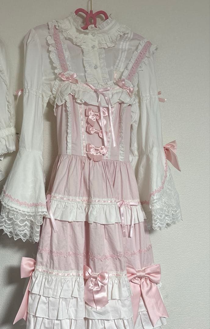 迷宮人形 【MQ】 ロリータ ドレスセット ピンク×ホワイト