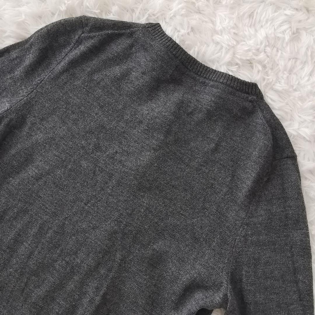 バーバリー ホースロゴ刺繍 ノヴァチェック ウール カーディガン グレー 38