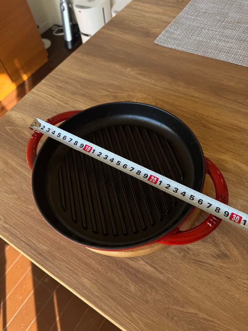 STAUB 赤 グリルパン、マグネットトリべッドセット