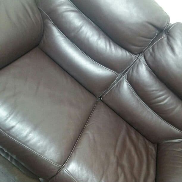 リクライニングレザーけソファー ブラウン