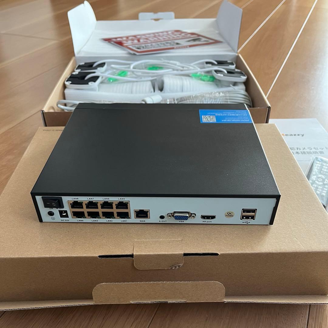 Aeazzy 防犯カメラ 4台 4K 8CH 2TB防犯システム