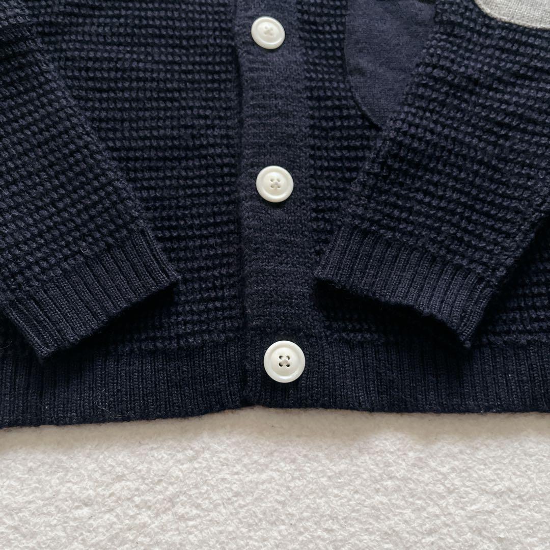 【美品】 maillot マイヨ　パッチワッフルカーディガン エルボーパッチ