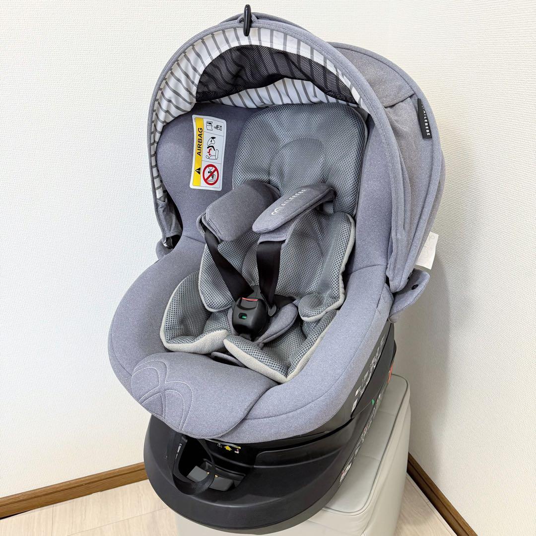 【美品】新生児 エールべべクルット5iプレミアム グレーラテ