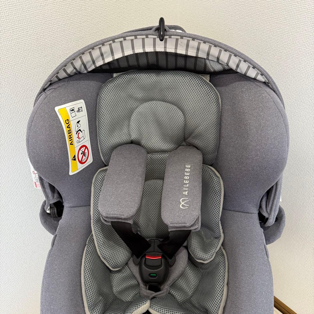 【美品】新生児 エールべべクルット5iプレミアム グレーラテ