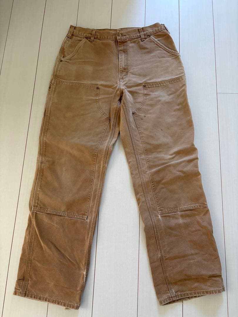 極美品 アメリカ製 00sカーハート ダブルニー ペインターパンツ 36x32