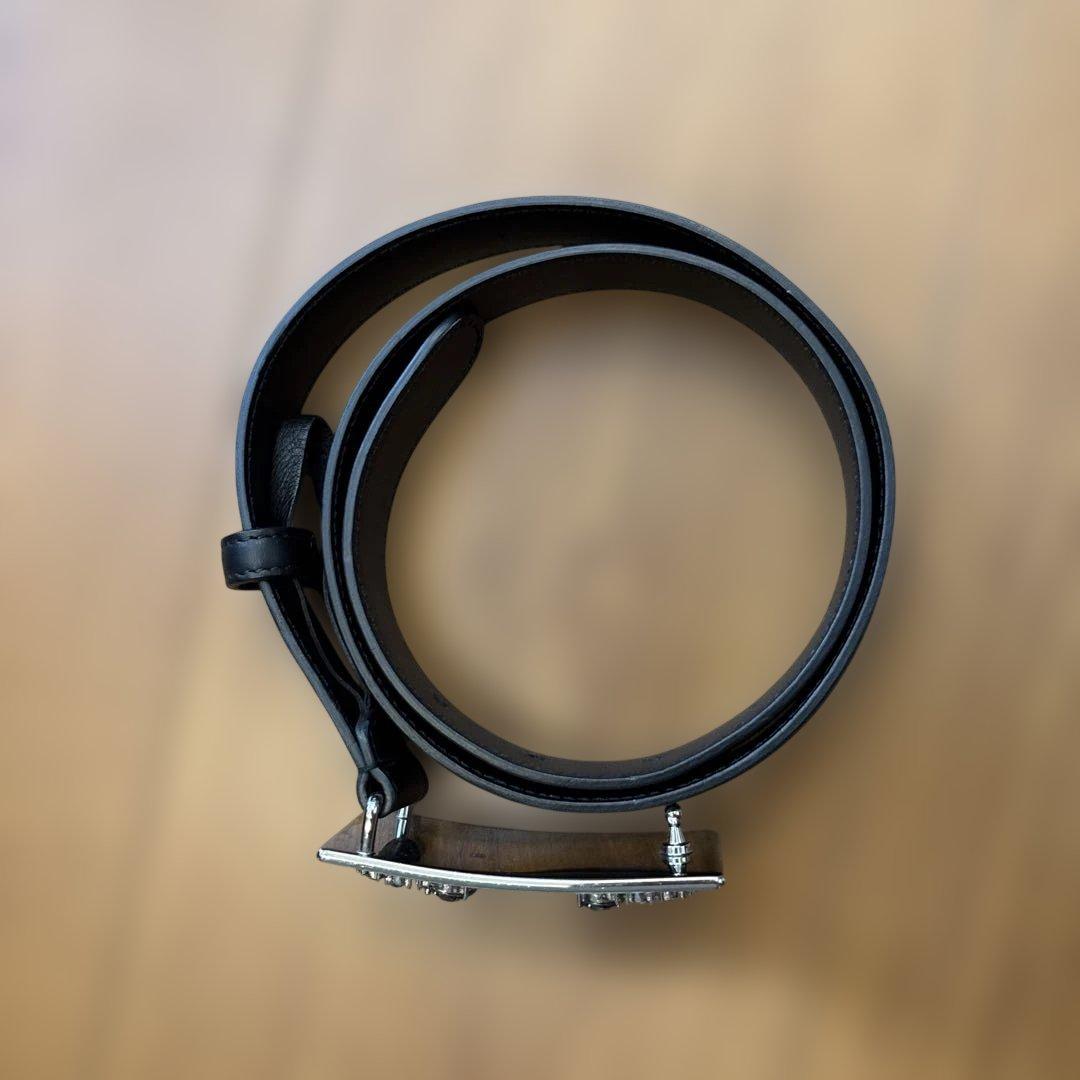 パンプキン Gucci 黒いクリスタルバックルベルト　グッチ