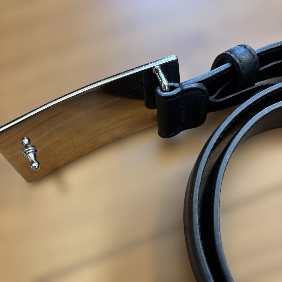 パンプキン Gucci 黒いクリスタルバックルベルト　グッチ