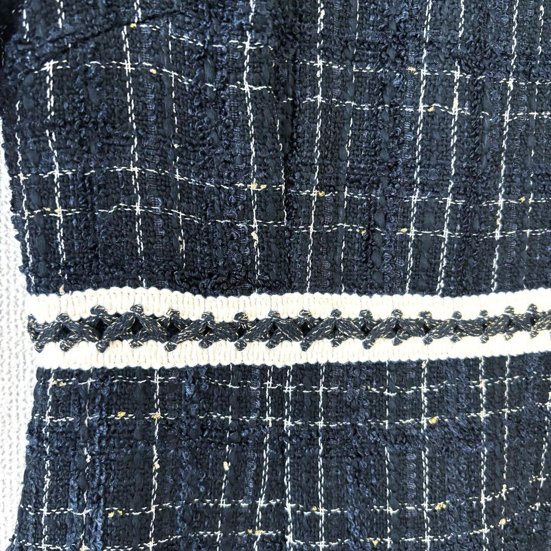 の*の様 新品✨LEJA スリット入りツイード柄ハイウエスト　パーティードレス