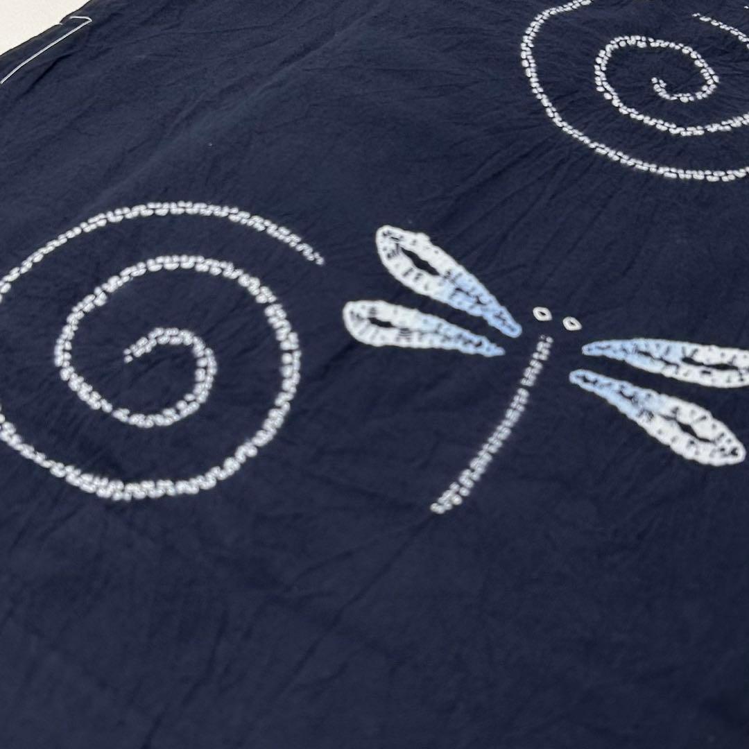 浴衣　絞り浴衣　本場　有松絞り　藍紺　小袋半幅帯　新品　 2点　新品　0726①