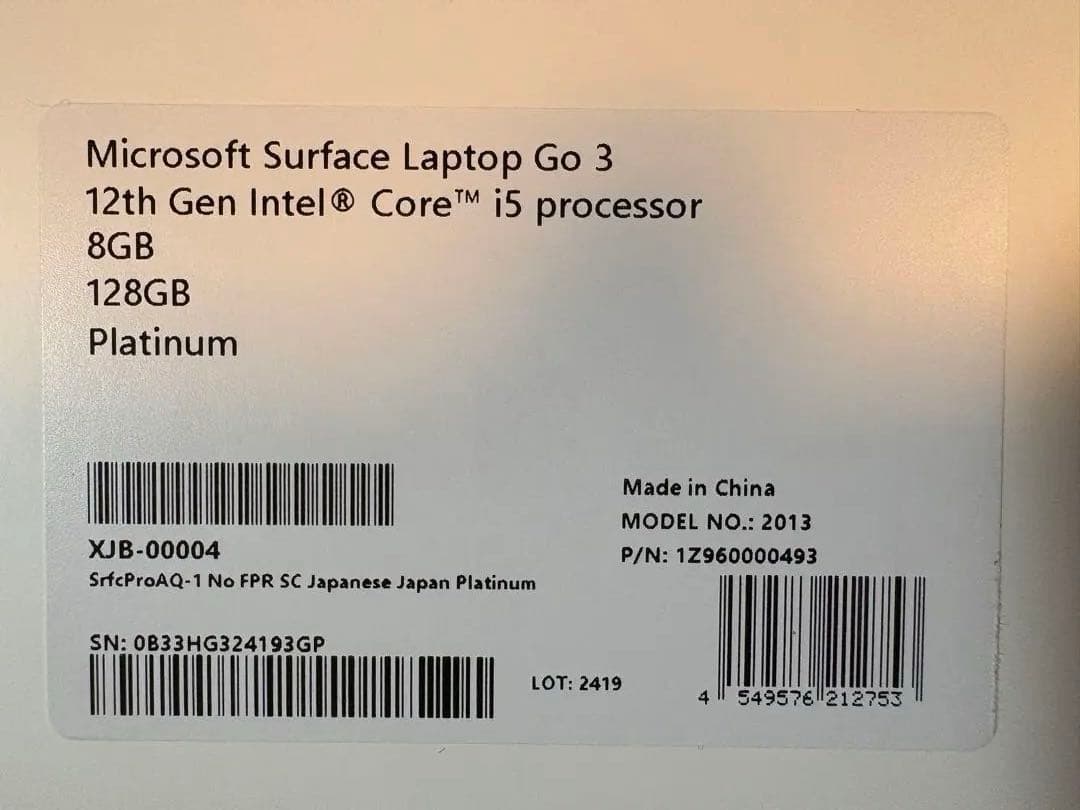 Windowsノート本体 Microsoft Surface Laptop Go3