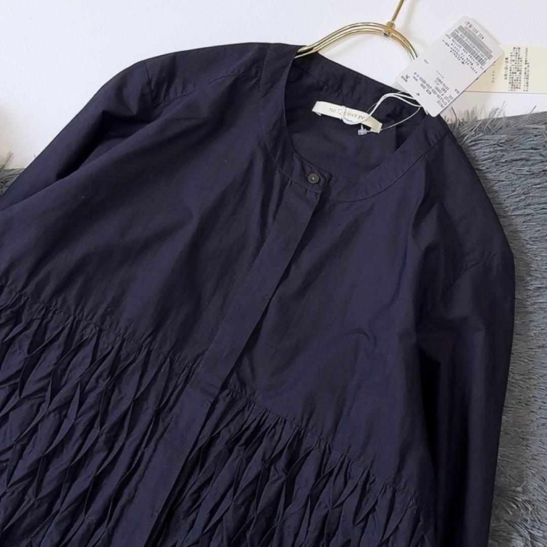 新品タグ付ꕥヌキテパ 今季 2025 コットンポプリンウェーブブラウス 立体刺繍