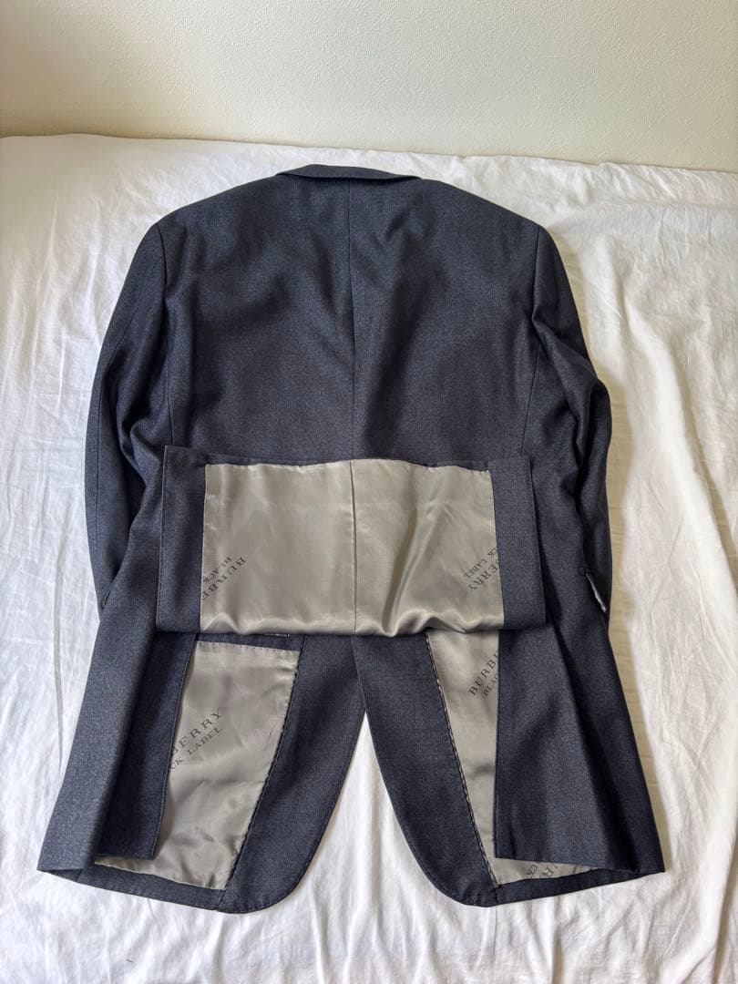 極美品　バーバリーブラックレーベル　スーツ　セットアップ　ウールシルク