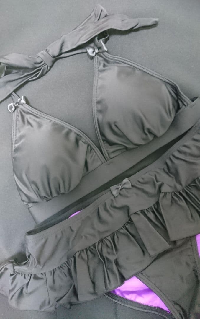 新品マイハニービーMHBプチリボンスカパン水着ビキニセット旅行プール海 ブラック