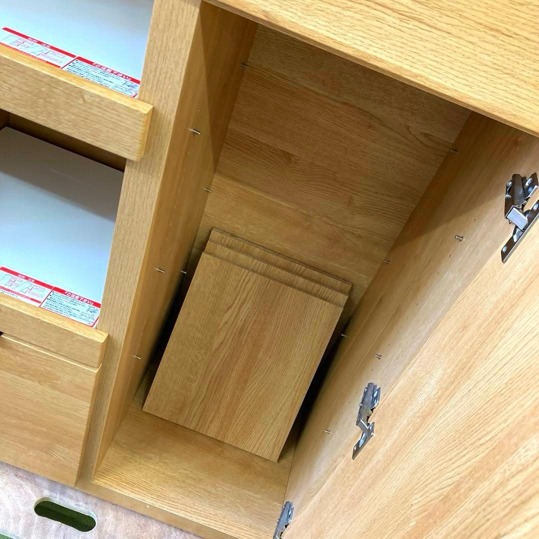 ニトリ エトナ80MRB LBR キッチンカウンター 食器棚 80cm幅