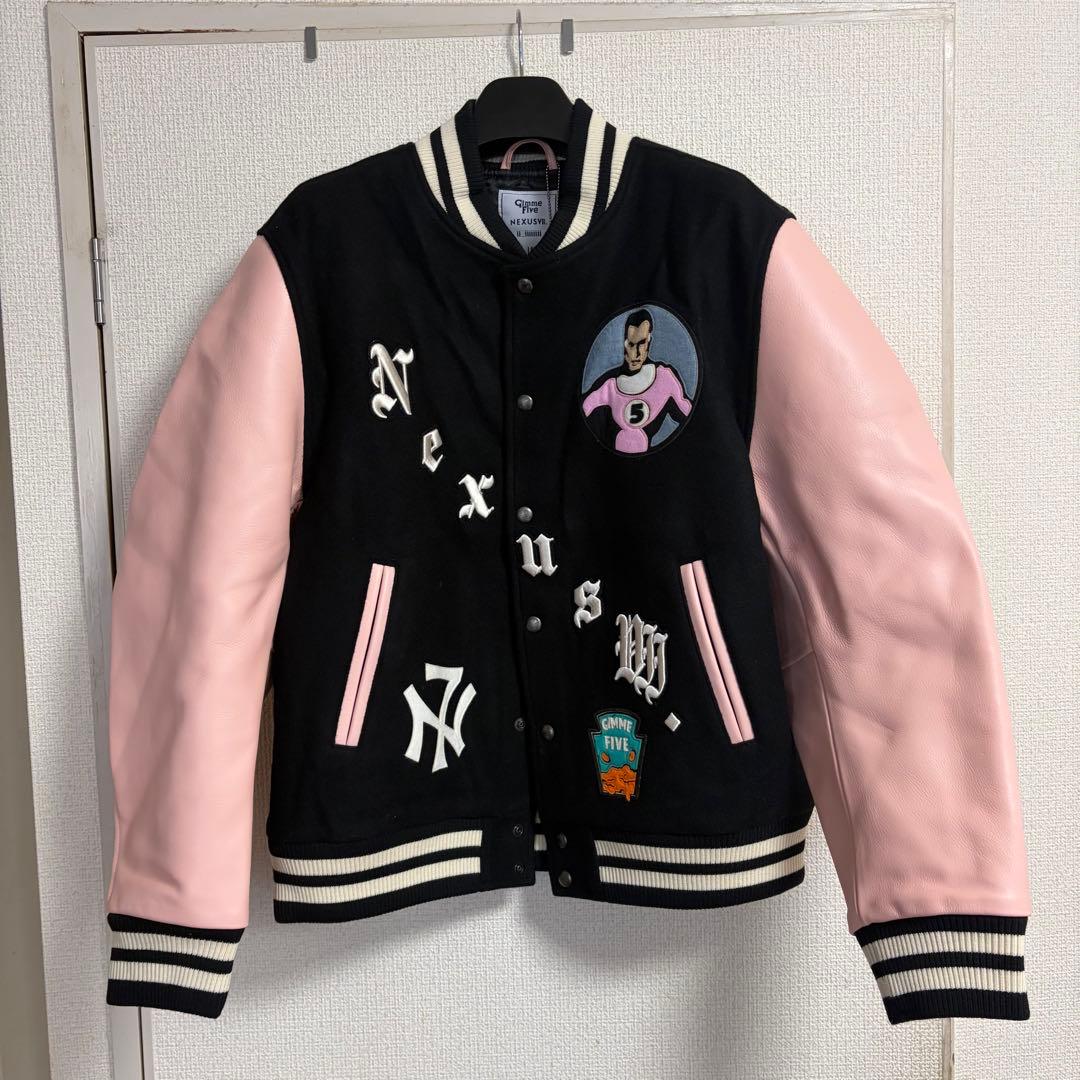 NEXUSVII. スタジャン ブラック/ピンク L