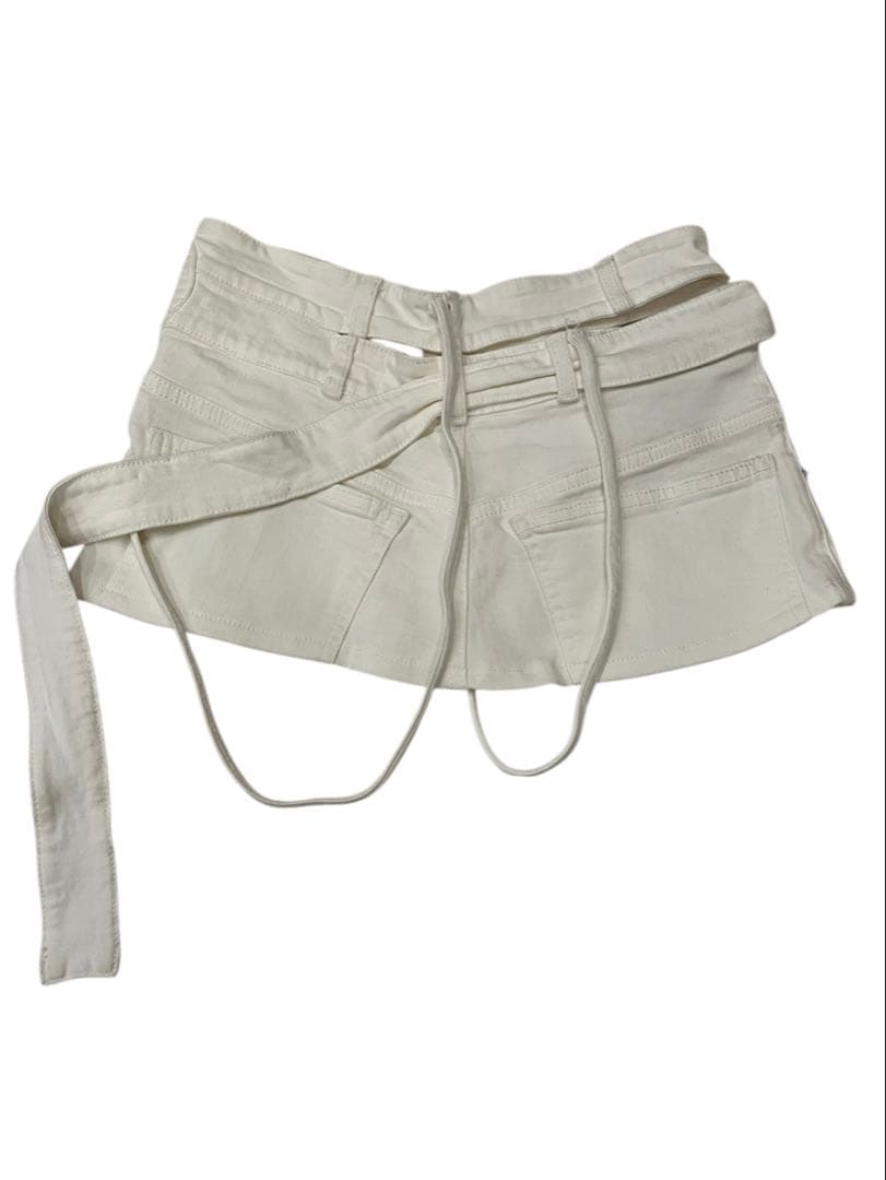 OTTOLINGER ホワイトデニムラップミニスカート (リメイク品)