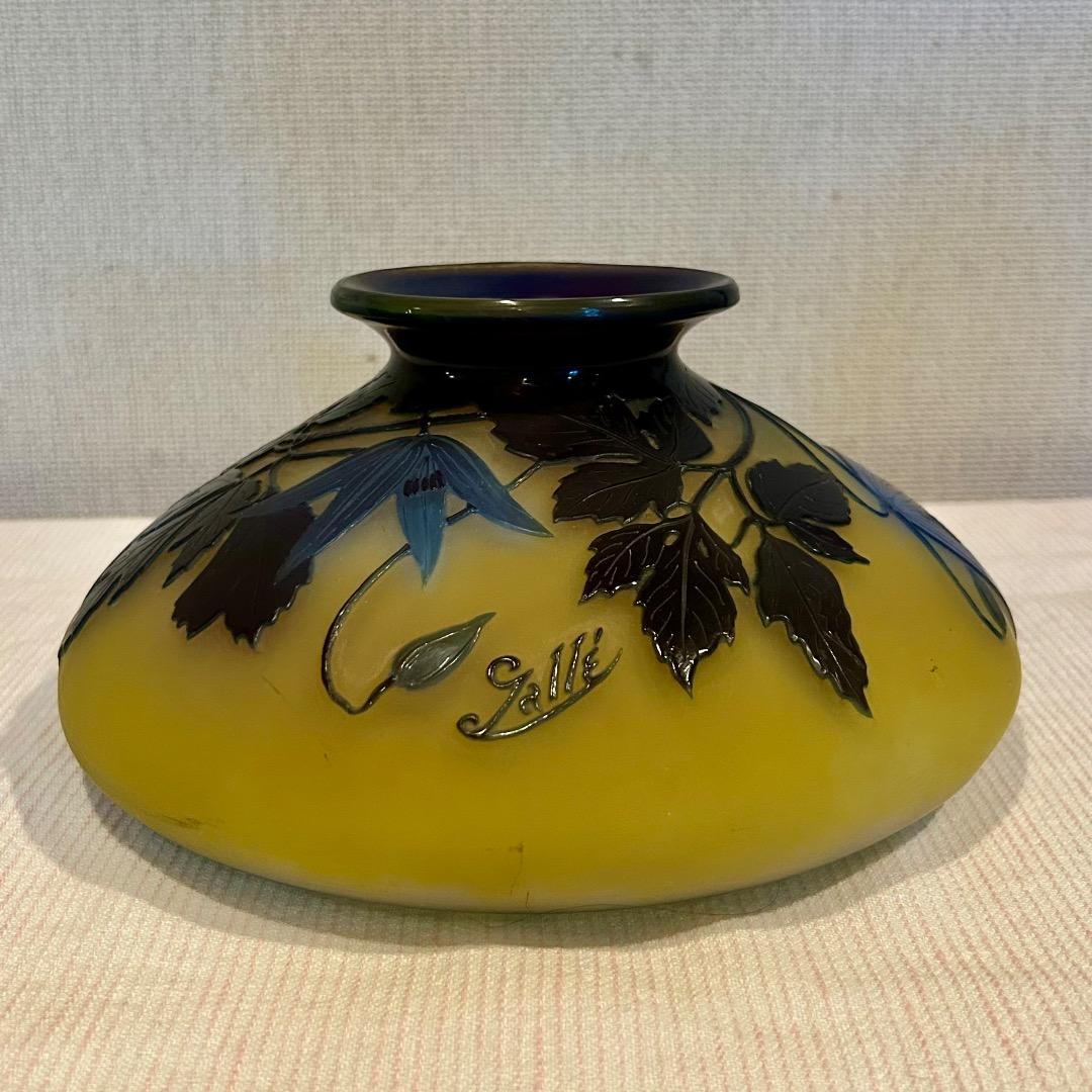 CONTI品　エミール ガレ Galle サイン入り ガラス 花瓶 骨董