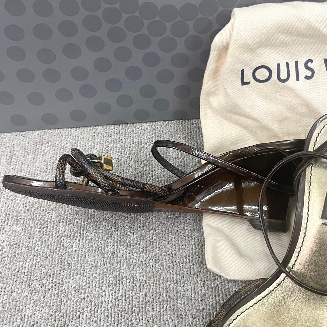 ルイヴィトン　サンダル　ダミエ　36/5 23.5 靴底補修済 滑り止め加工