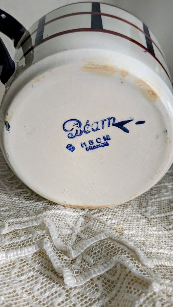 クレイユモントロー HBCM バスク柄 Bearn シュガーポット フランス