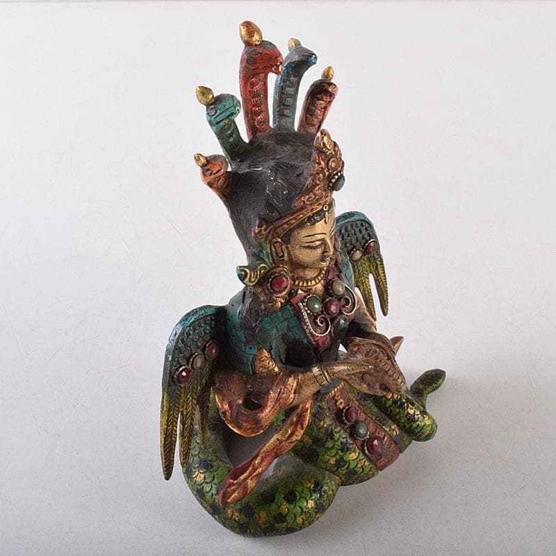 仏教美術　古銅鍍金彩色　彩繪描金嵌寶石　チベット仏　仏像　置物　V　8118