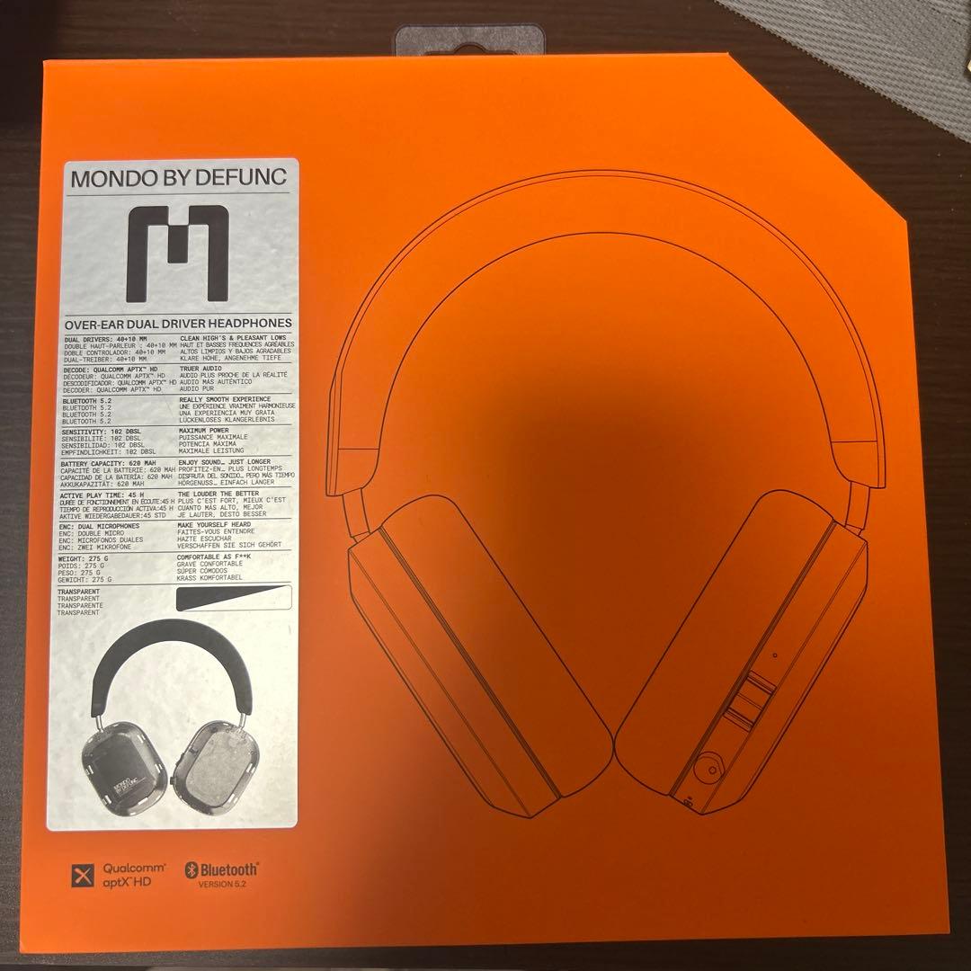 【美品】MONDO BY DEFUNCヘッドフォン トランスペアレント(クリア)