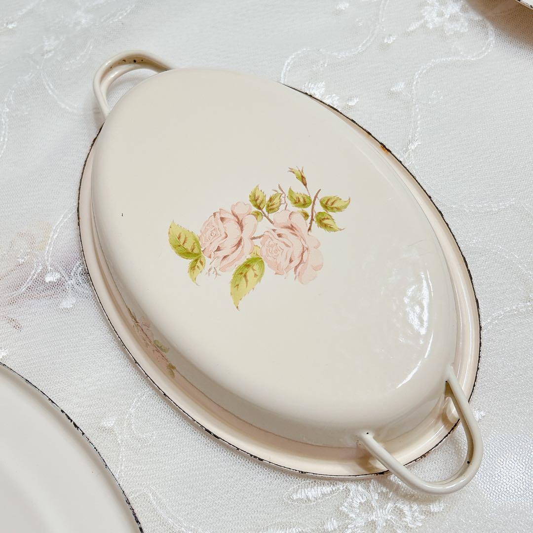 imane 琺瑯 ミニチュアキャセ3点セット / イマン マニー 薔薇雑貨