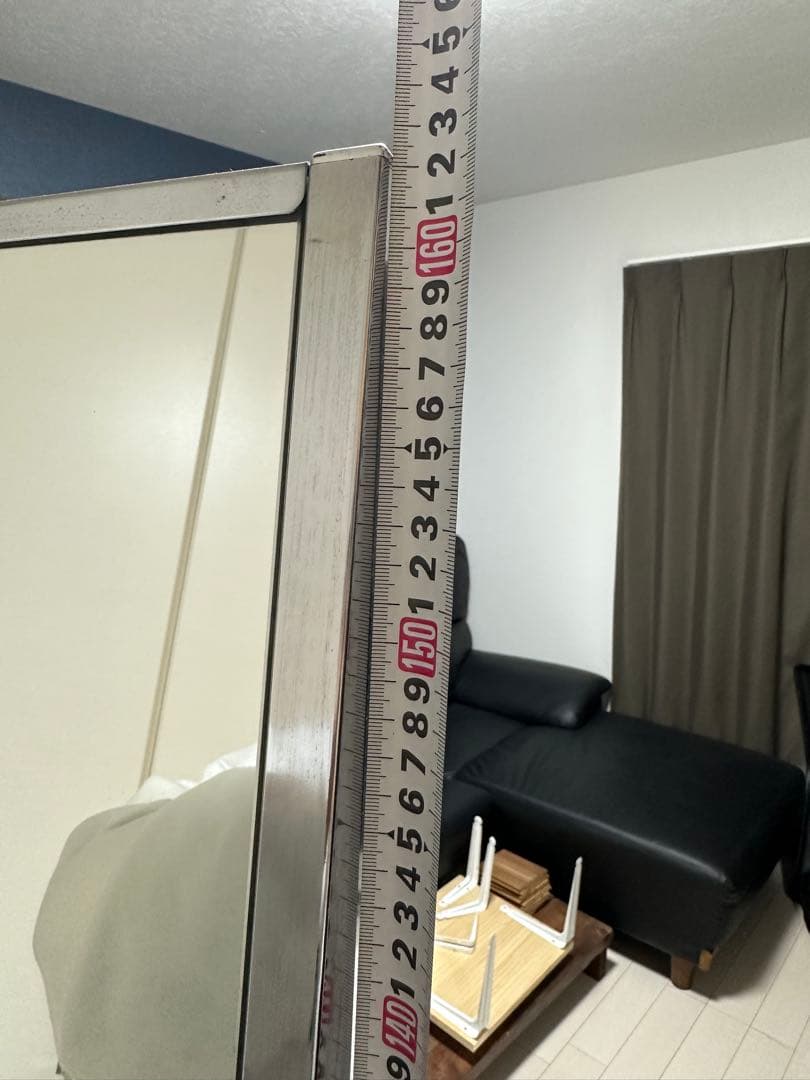 キャスター付きスタンドミラー 約160cm