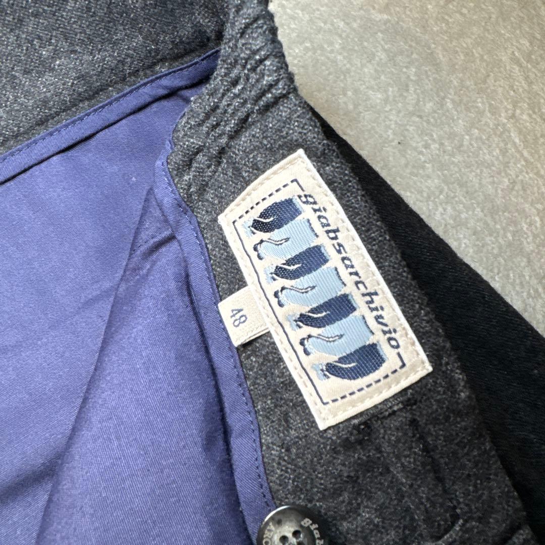 36 美品　ジャブスアルキヴィオ　スラックス　ウール　48 ツイード　グレー