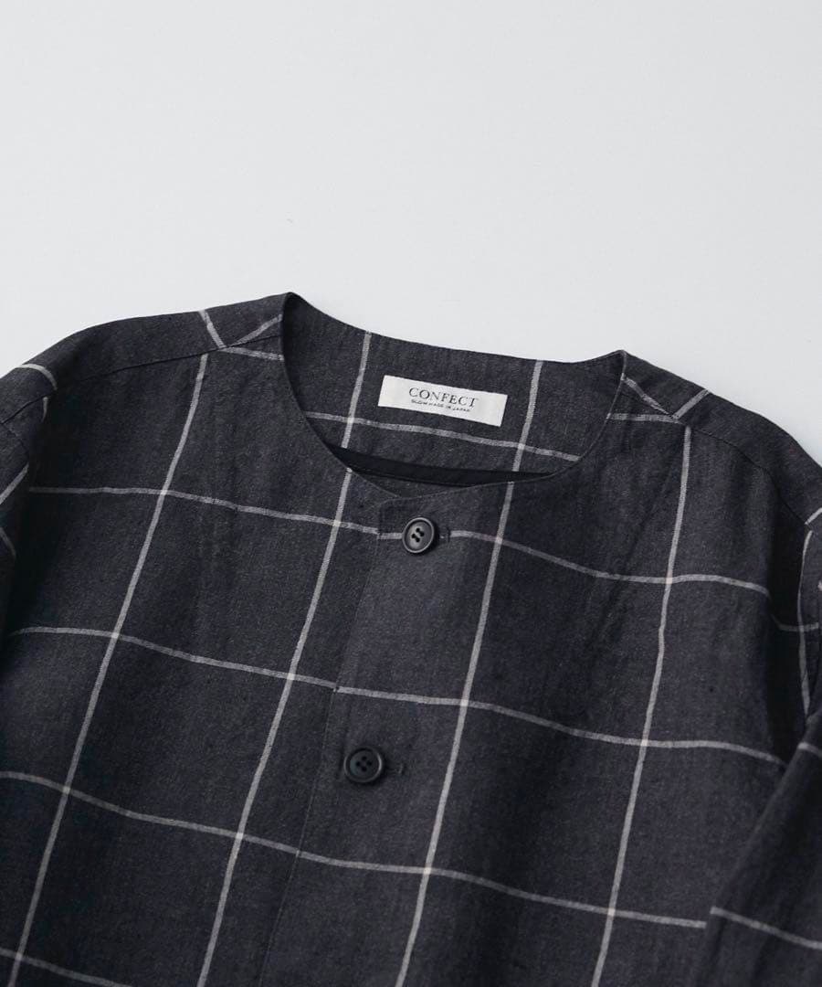confect ルポワンチェック ノーカラージャケット
