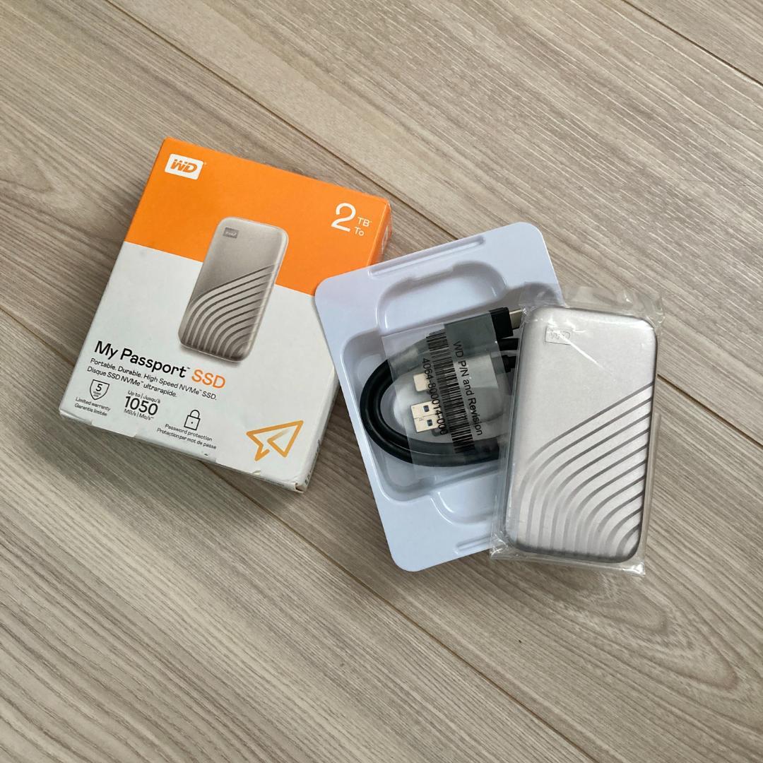 ウエスタンデジタルWD ポータブルSSD 2TB グレー USB3.2 Gen2