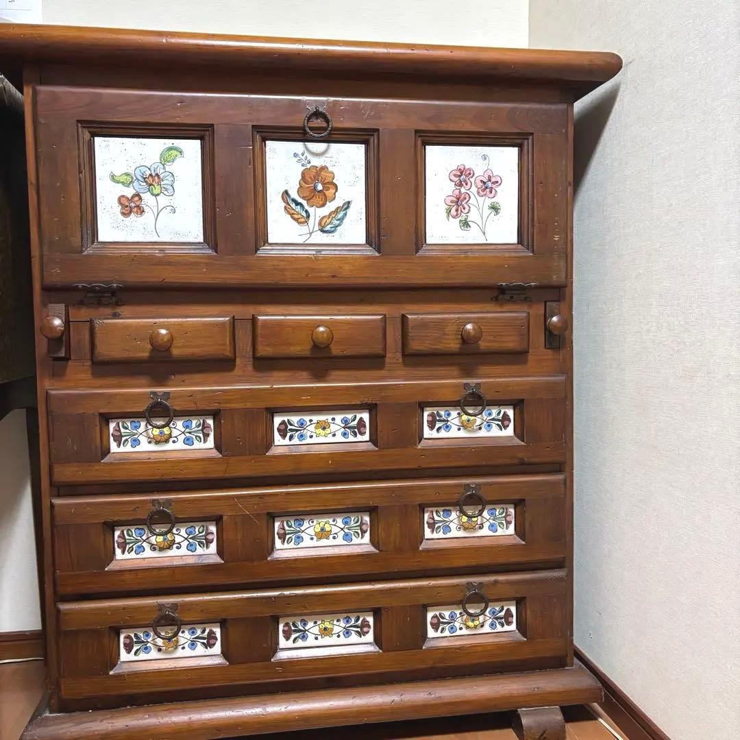 バレンシア ライティングビューロー イタリア製 アンティーク 引き出し 収納