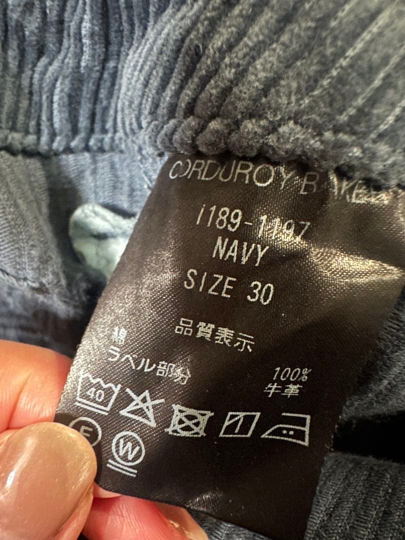 SHISHIKUI ネイビー コーデュロイ ワークパンツ サイズ30